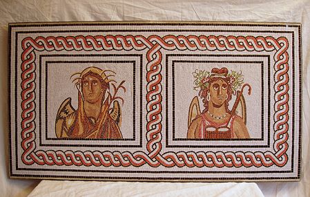 »Herbst und Winter«, eine Reproduktion eines römischen Mosaiks
