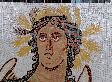»Sommer«, Detail einer Reproduktion eines römischen Mosaiks
