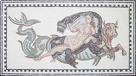 Die Entführung der Europa, Reproduktion eines römischen Mosaiks