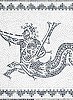 Reproduktion römisches Mosaik Allegorische Darstellung Triton